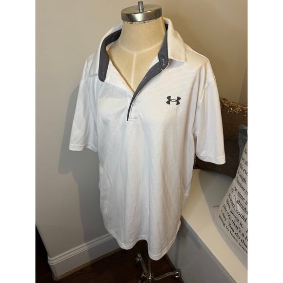 Under Armour Men's Tech Golf Polo Loose White XL - Picture 1 of 3
